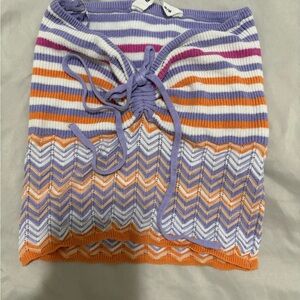 Colorful Striped Knit Skirt